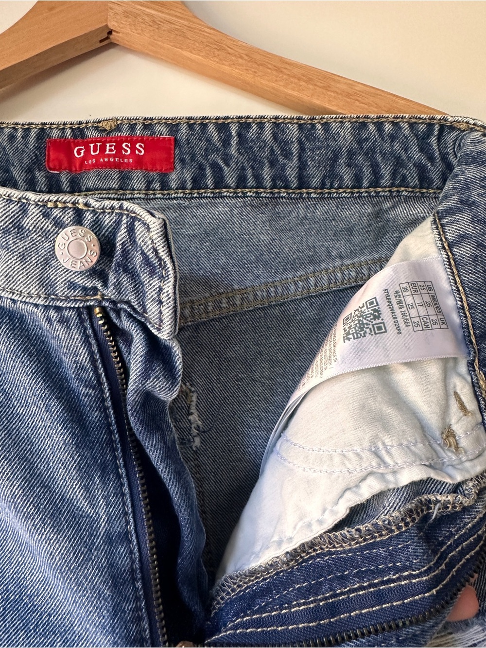 GUESS Distressed High Rise Straight-Leg Jeans - Picture 2 of 4